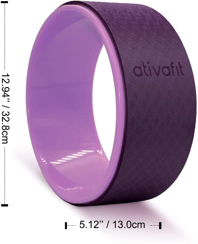 ATIVAFIT Sports Yoga Wheel Yoga Roller Rad for Back Pain and Improving Your Yoga Poses, Perfect for Stretching, Improving Flexibility and Backbends