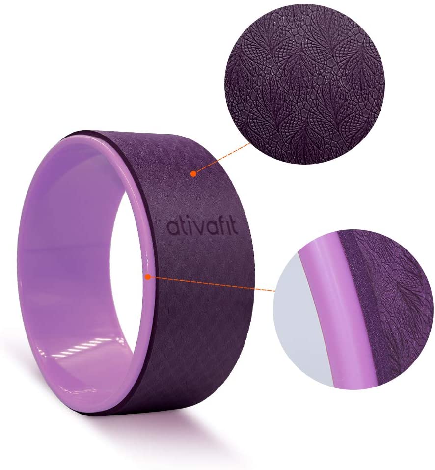 ATIVAFIT Sports Yoga Wheel Yoga Roller Rad for Back Pain and Improving Your Yoga Poses, Perfect for Stretching, Improving Flexibility and Backbends