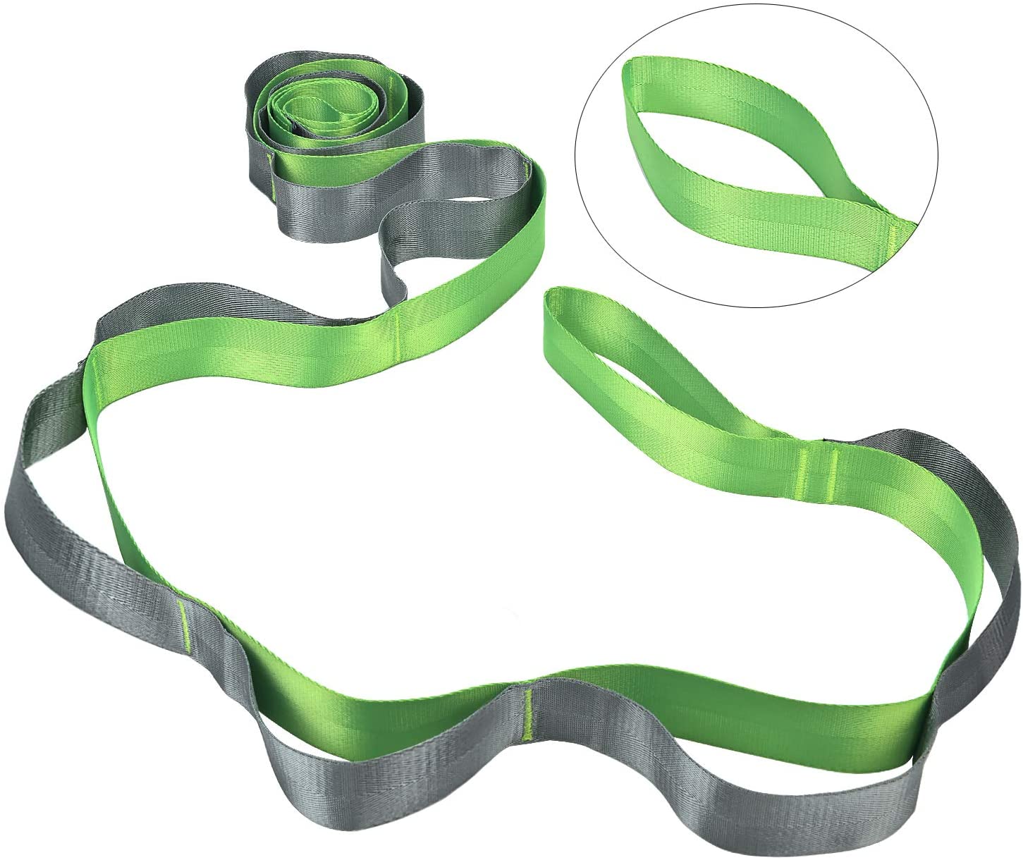 SANKUU Yoga Strap, Multi-Loop Strap, 12 Loops Yoga Stretch Strap, Nonelastic Stretch Strap for Physical Therapy, Pilates, Dance