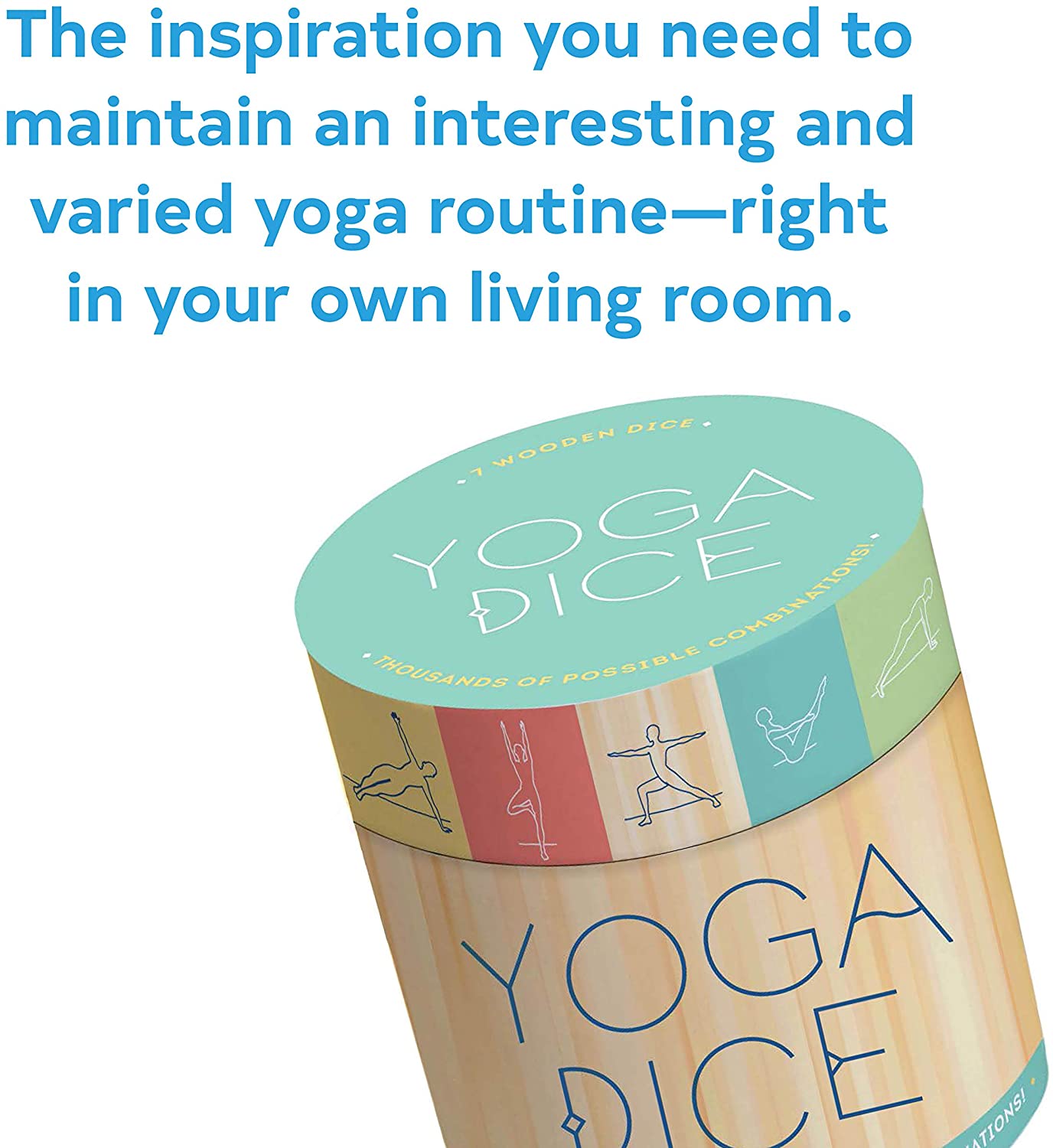 Yoga Dice: 7 Wooden Dice, Thousands of Possible Combinations! (Meditation Gifts, Workout Dice, Yoga for Beginners